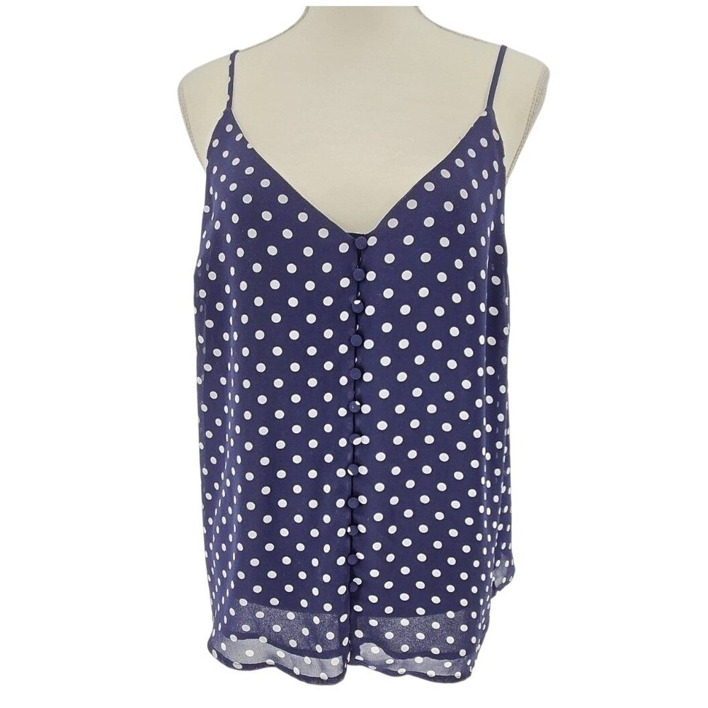 Sophie Rue Sheer Polka Dot Button Front Cami Top Romantic Chic
